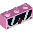 LEGO Rosa brillante Mattoncino 1 x 3 con UniKitty Decorazione (Occhiali da sole, Open Bocca) (3622 / 39020)