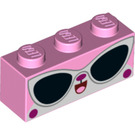 LEGO Fel roze Steen 1 x 3 met Unikitty Gezicht met sunglasses (3622 / 60437)