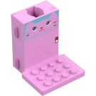 LEGO Bright Pink Brick 6 x 6 x 5 Gear Block with Cat Face (3863 / 104593)