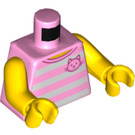 LEGO Fel roze City People Pack Girl met Rood Glasses Minifig Torso (973 / 76382)