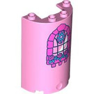 LEGO Cylinder 2 x 4 x 5 Half with Pink Window (101811)