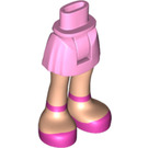 LEGO Bright Pink Hip with Basic Curved Skirt with Dark Pink Ankle Strap Sandals with Thick Hinge (92820)