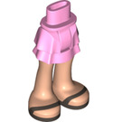 LEGO Leuchtend rosa Hüfte mit Kurz Doppelt Layered Skirt mit Dark Brown Sandals (35629 / 92818)