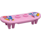 LEGO Fel roze Minifig Skateboard met Vier Wiel Clips met Decoratie at Each Einde Sticker (42511)