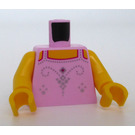 LEGO Fel roze Minifig Torso Tank Top met Zilver Dotted Filigree (973)