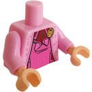 LEGO Bright Pink Minifig Torso withDark Pink Vest and Gold Brooch (973)