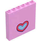 LEGO Bright Pink Panel 1 x 6 x 5 with Heart (59349 / 104475)