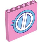 LEGO Rose pétant Panneau 1 x 6 x 5 avec Fenêtre avec La gauche Manipuler (59349 / 104474)