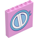 LEGO Bright Pink Panel 1 x 6 x 5 with Window with right handle (59349 / 104473)