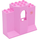 LEGO Fel roze Paneel 3 x 8 x 6 met Venster met Butterfly Sticker (48490)