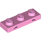 LEGO Fel roze Plaat 1 x 3 met Zwart eyebrows (3623 / 52100)