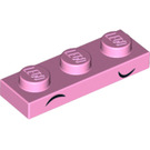 LEGO Klar rosa Plate 1 x 3 med Puzzle Unikitty Eyebrows (3623 / 20824)