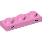 LEGO Leuchtend rosa Platte 1 x 3 mit Unikitty Eyebrows (3623 / 23706)