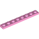 LEGO Leuchtend rosa Platte 1 x 8 (3460)