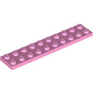 LEGO Fel roze Plaat 2 x 10 (3832)
