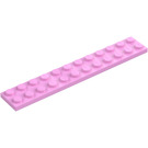 LEGO Rosa brillante Placa 2 x 12 (2445)