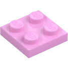 LEGO Klar rosa Plate 2 x 2 (3022 / 94148)