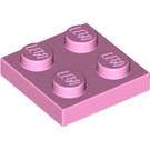 LEGO Fel roze Plaat 2 x 2 (3022 / 94148)