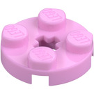 LEGO Bright Pink Plate 2 x 2 Round with Axle Hole (with '+' Axle Hole) (4032)