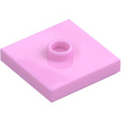 LEGO Lyserød Plade 2 x 2 med rille og 1 Centrum Stud (23893 / 87580)