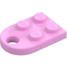 LEGO Leuchtendes Rosa Platte 2 x 3 mit Gerundet Ende und Pin Loch (3176)