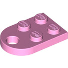 LEGO Bright Pink Plate 2 x 3 with Rounded End and Pin Hole (3176)