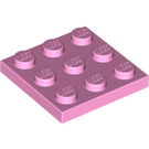 LEGO Fel roze Plaat 3 x 3 (11212)