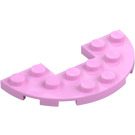 LEGO Leuchtendes Rosa Platte 3 x 6 Rund Hälfte Kreis mit Ausschnitt (18646)