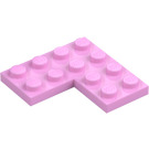 LEGO Bright Pink Plate 4 x 4 Corner (2639)