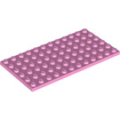 LEGO Fel roze Plaat 6 x 12 (3028)
