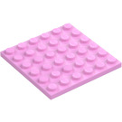 LEGO Fel roze Plaat 6 x 6 (3958)