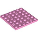 LEGO Fel roze Plaat 6 x 6 (3958)