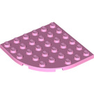 LEGO Leuchtend rosa Platte 6 x 6 Runden Ecke (6003)