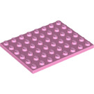 LEGO Fel roze Plaat 6 x 8 (3036)