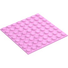 LEGO Leuchtendes Rosa Platte 8 x 8 mit Adhesive (80319)