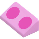 LEGO Bright Pink Slope 1 x 2 (31°) with Dark Pink Circles (85984)