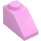 LEGO Leuchtendes Rosa Schrägstein 1 x 2 (45°) (3040 / 6270)