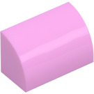 LEGO Fel roze Helling 1 x 2 Gebogen (37352 / 98030)