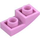 LEGO Fel roze Helling 1 x 2 Gebogen Omgekeerd (24201)