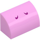 LEGO Bright Pink Slope 1 x 2 Curved with Magenta Yoshi Nostrils (37352 / 79541)