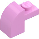 LEGO Leuchtendes Rosa Schrägstein 1 x 2 x 1.3 Gebogen mit Platte (6091 / 32807)