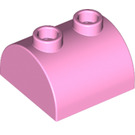 LEGO Leuchtend rosa Steigung 2 x 2 Gebogen mit 2 Bolzen auf oben (30165)