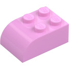 LEGO Fel roze Helling Steen 2 x 3 met Gebogen bovenkant (6215)