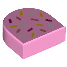LEGO Bright Pink Tile 1 x 1 Half Oval with Pink Sprinkles (24246 / 67203)