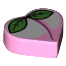 LEGO Fel roze Tegel 1 x 1 Heart met Bladeren (39739 / 68428)