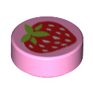 LEGO Rose pétant Tuile 1 x 1 Rond avec Strawberry (15826 / 98138)