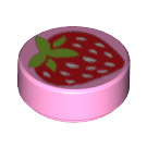 LEGO Bright Pink Tile 1 x 1 Round with Strawberry (98138)