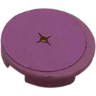 LEGO Bright Pink Tile 2 x 2 Round with Cushion with Gold Button Sticker with "X" Bottom (4150)