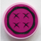 LEGO Bright Pink Tile 2 x 2 Round with Magenta Seat Cushion Sticker with Bottom Stud Holder (14769)