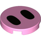 LEGO Bright Pink Tile 2 x 2 Round with Pig Nose Decoration with Bottom Stud Holder (14769 / 39128)